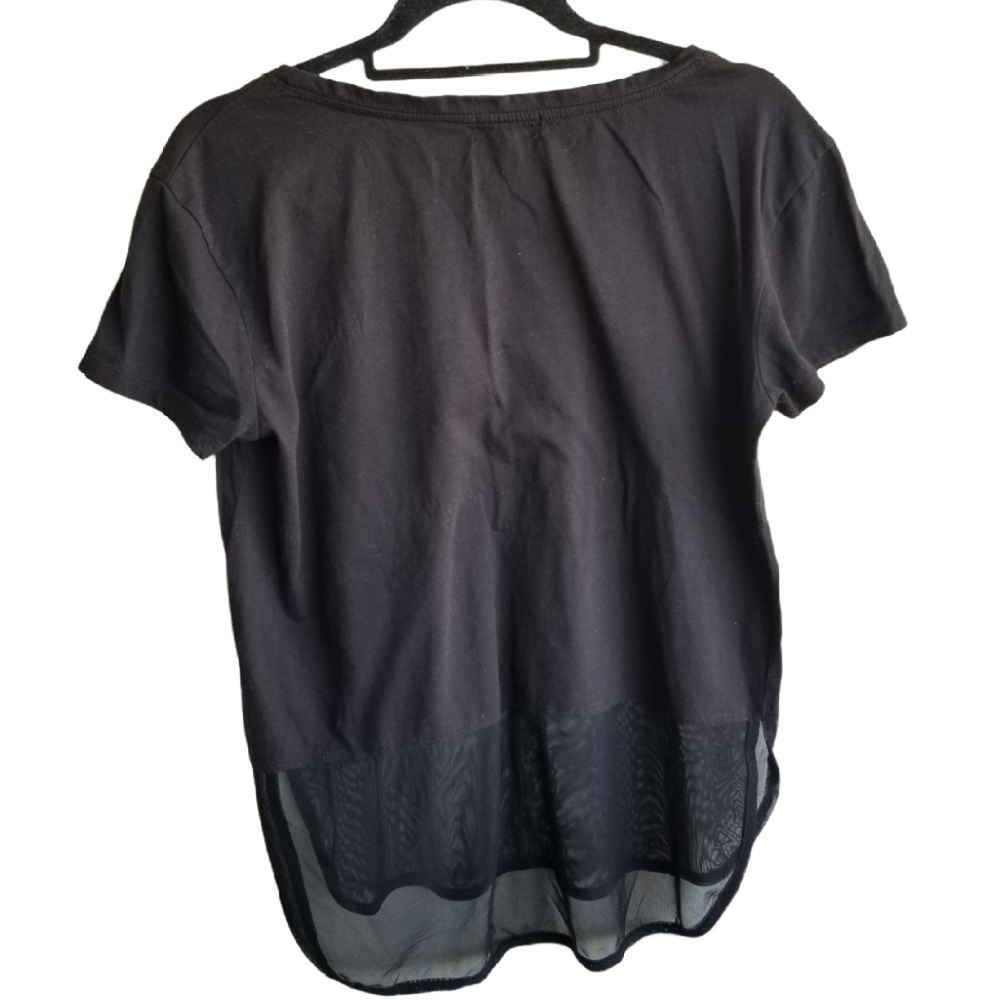 Ardene| Black Short Sleeve Shirt with Mesh - Picture 2 of 9